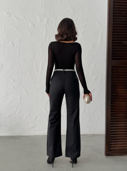 Pantaloni evazati cu accesoriu curea - Img 3