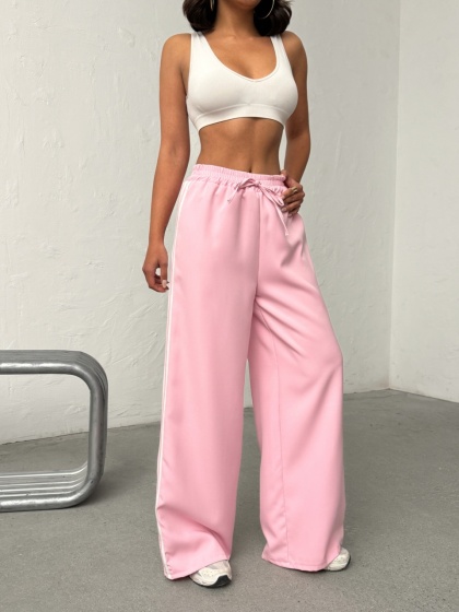 Pantaloni evazati cu detaliu dungi - Img 5