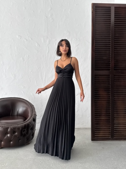 Rochie din satin plisata - Img 7