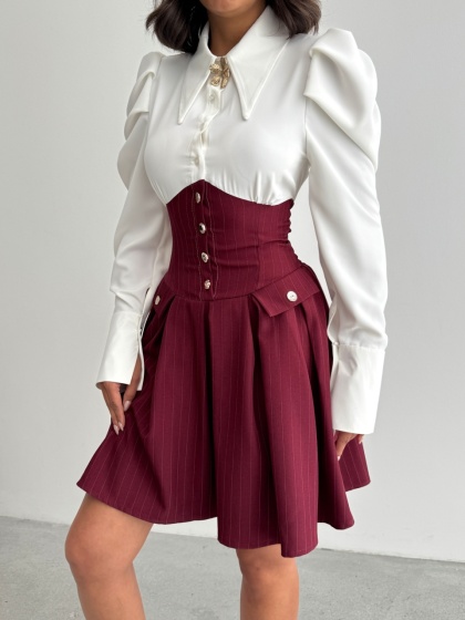 Rochie elegant tip corset si camasa - Img 3