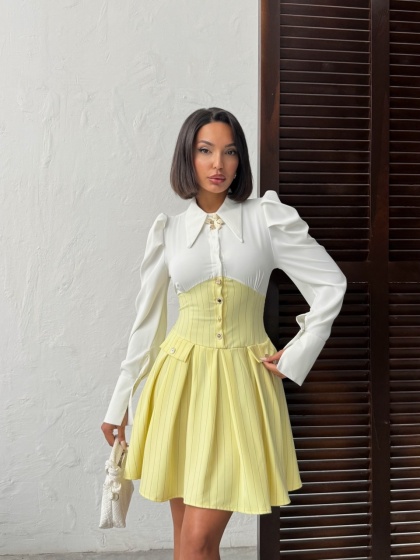 Rochie elegant tip corset si camasa