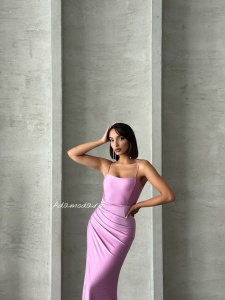 Rochie eleganta cu siret la spate accesorizata cu strasuri - Img 3