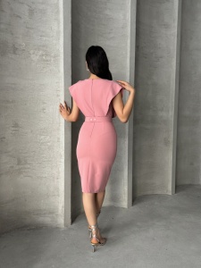 Rochie eleganta dama midi accesorizata cu strasuri - Img 4