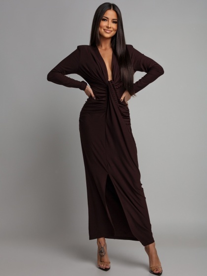 Rochie eleganta din lycra cu accesoriu cordon impletit - Img 4