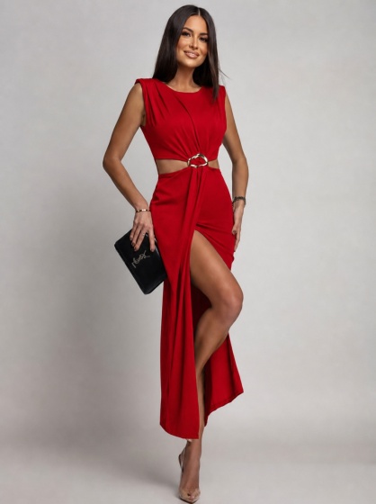 Rochie eleganta din lycra cu accesoriu in talie