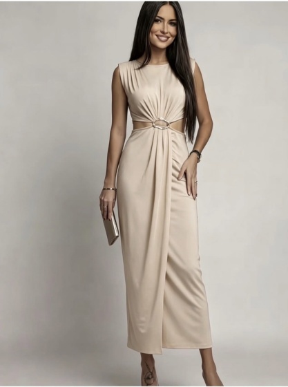 Rochie eleganta din lycra cu accesoriu in talie - Img 3