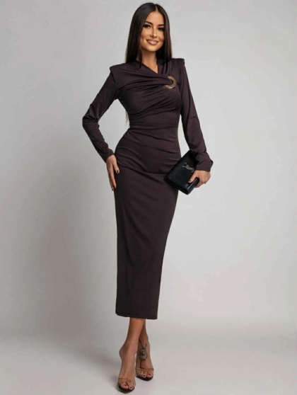 Rochie eleganta din lycra cu accesoriu - Img 3