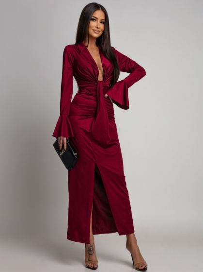 Rochie eleganta din lycra cu maneca clopot - Img 3