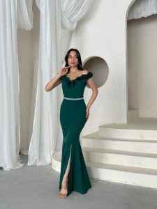 Rochie eleganta lunga cu accesoriu curea - Img 3