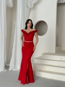 Rochie eleganta lunga cu accesoriu curea - Img 4