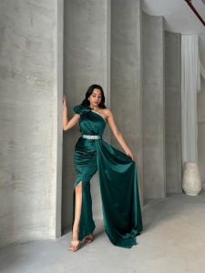 Rochie eleganta lunga cu accesoriu curea - Img 3