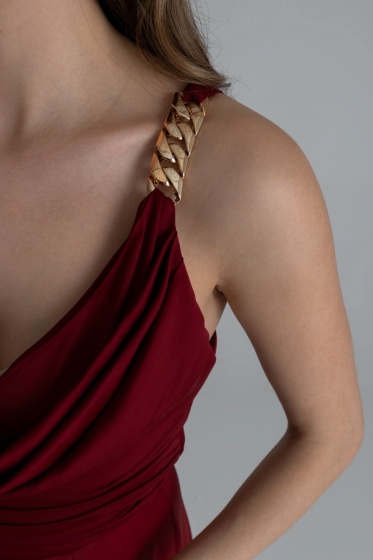 Rochie eleganta lunga cu bretele din lant - Img 3