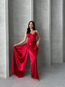 Rochie eleganta lunga cu bretele din strasuri - Img 5