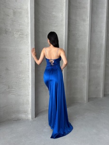 Rochie eleganta lunga cu bretele din strasuri - Img 4