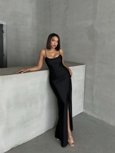 Rochie eleganta lunga cu bretele si strasuri - Img 4