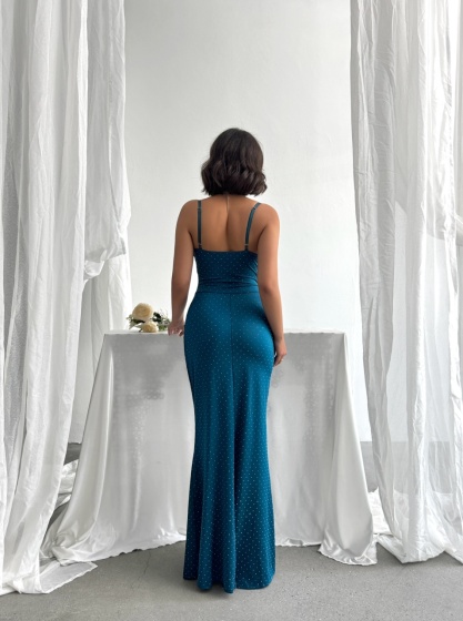 Rochie eleganta lunga cu bretele si strasuri - Img 4