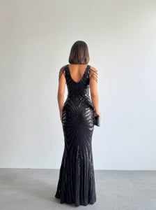 Rochie eleganta lunga cu paiete - Img 3