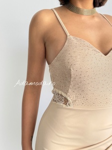 Rochie eleganta lunga cu strasuri tip sirena - Img 3