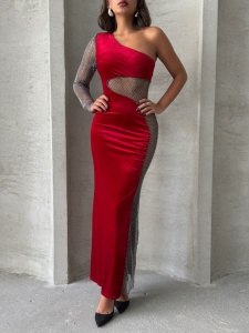 Rochie eleganta lunga din catifea - Img 3