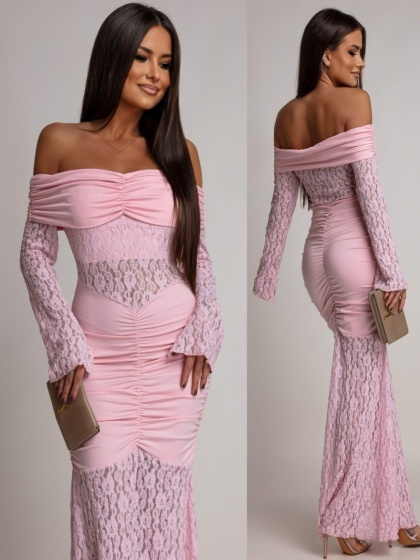 Rochie eleganta lunga tip sirena din dantela
