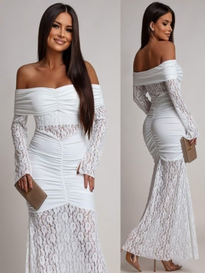 Rochie eleganta lunga tip sirena din dantela