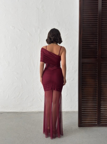 Rochie eleganta lunga tip sirena din tull - Img 2