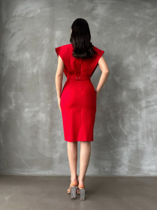 Rochie eleganta midi accesorizata cu strasuri - Img 2