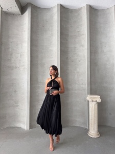 Rochie eleganta plisata cu aspect lucios - Img 9