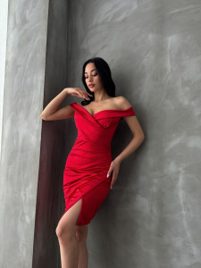 Rochie eleganta scurta pe umeri - Img 6