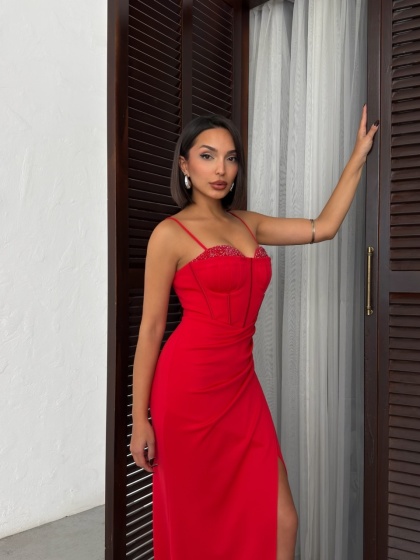 Rochie lunga eleganta tip corset - Img 8