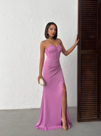 Rochie lunga eleganta tip corset - Img 4