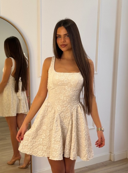 Rochie scurtă cu insertii si spate gol - Img 3