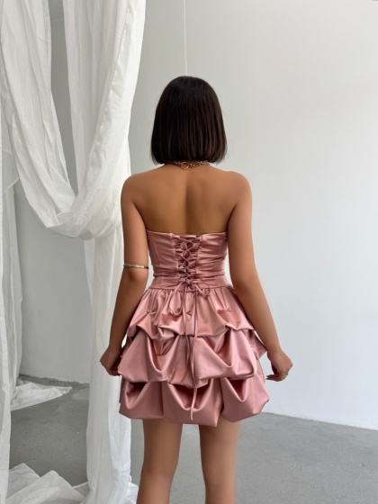 Rochie scurtă elegantă bufantă tip corset - Img 2