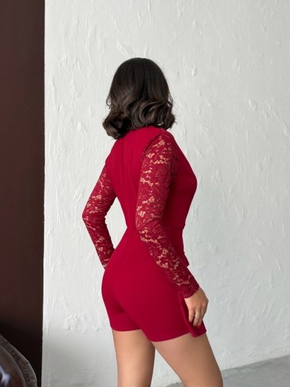 Salopeta scurta petrecuta stil sacou - Img 2