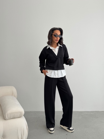 Trening casual cu bluza tip camasa - Img 3