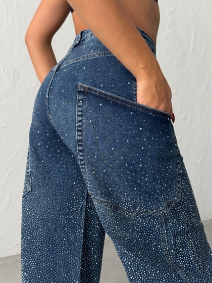 Blugi balon fit cu strasuri