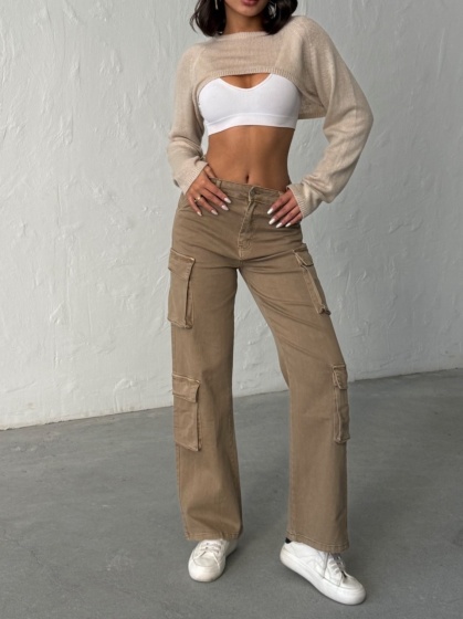 Blugi cargo elastici - Img 1