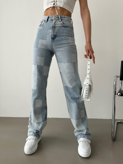 Blugi dama evazați in carouri - Img 4