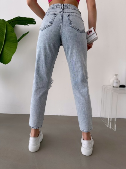 Blugi dama mom fit cu rupturi - Img 3