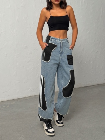 Blugi evazati cu tiv ajustabil