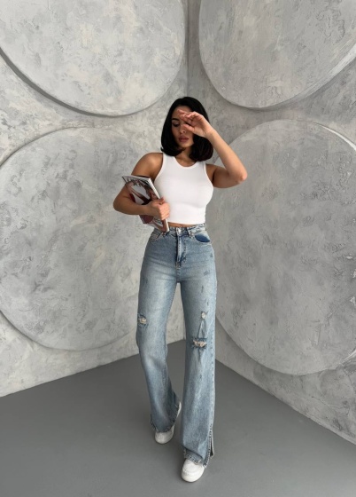 Blugi evazati desfacuti pe lateral - Img 4