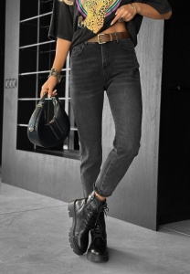 Blugi mom fit elastici simpli - Img 3