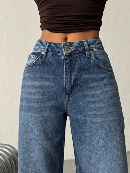 Blugi simpli cu croi larg - Img 5