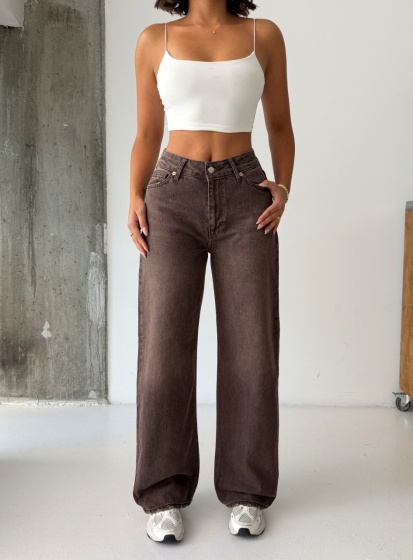 Blugi wide-leg cu rupturi pe posterior - Img 6