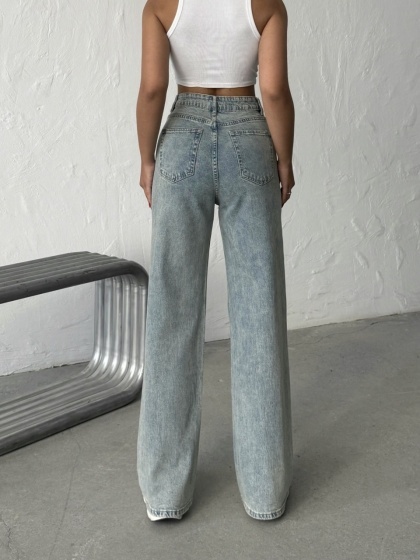 Blugi wide leg elastici - Img 2