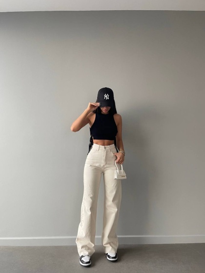 Blugi wide leg evazati simpli - Img 5