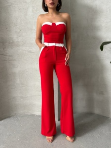 Compleu dama cu pantalon evazat si top - Img 3