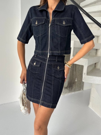 Compleu din denim cu fermoar