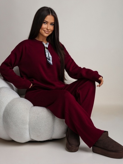Compleu din tricot cu pantaloni evazati - Img 4