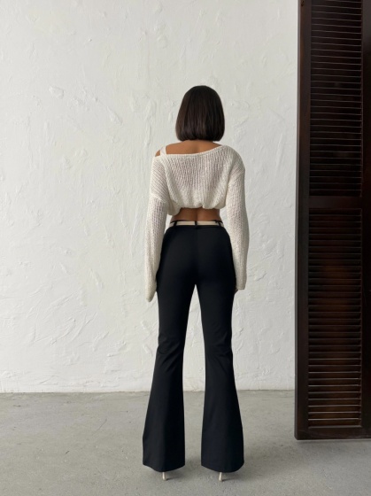 Pantaloni dama evazati cu accesoriu curea - Img 5